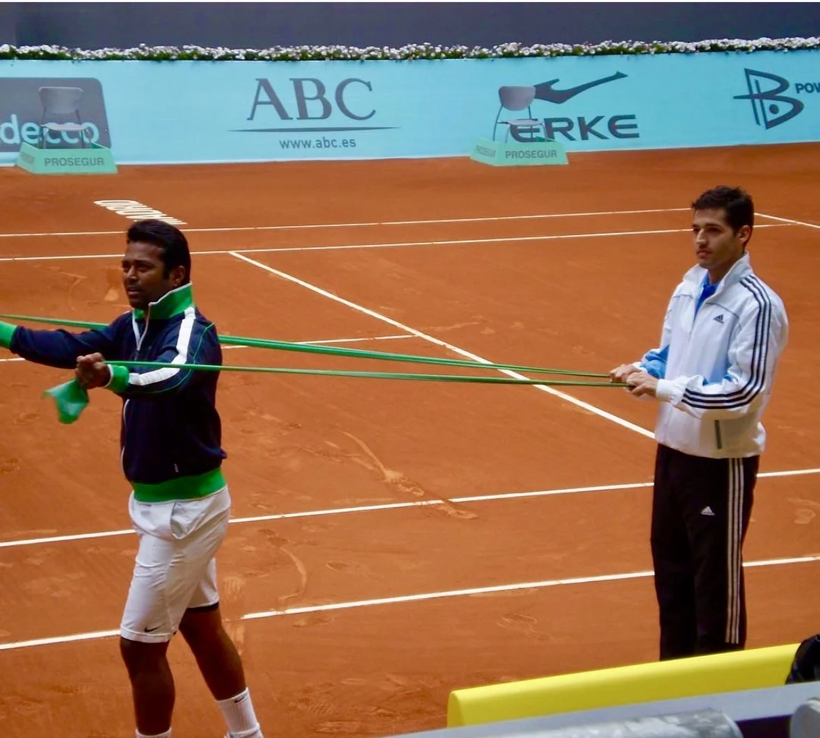 Madrid 2010 · Con Leander Paes en el Mutua Madrid Open